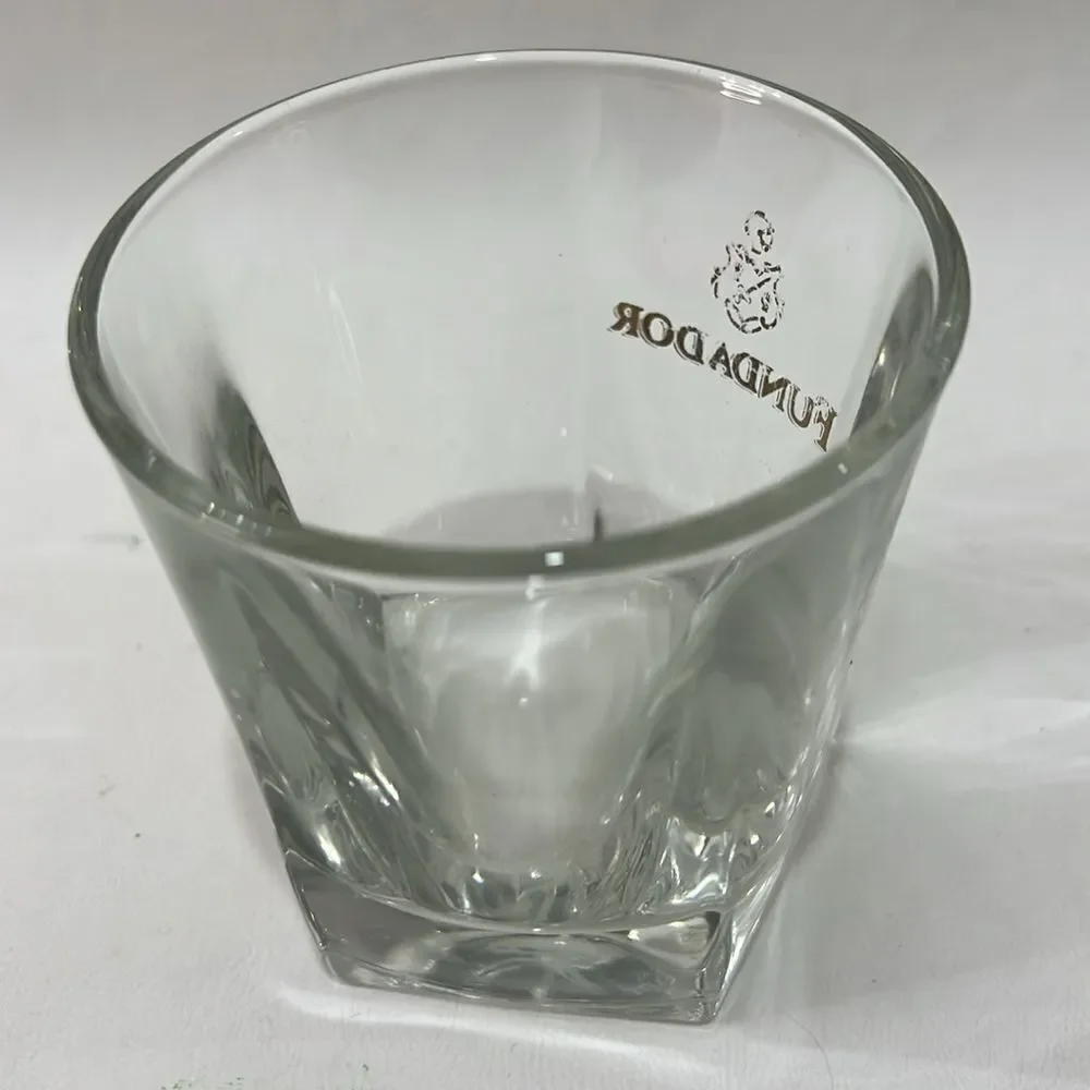 Fundador 12 Ounce Rocks Glass Libby Duratuff USA Heavy 3 1/2 In Tall 3 1/4 Round